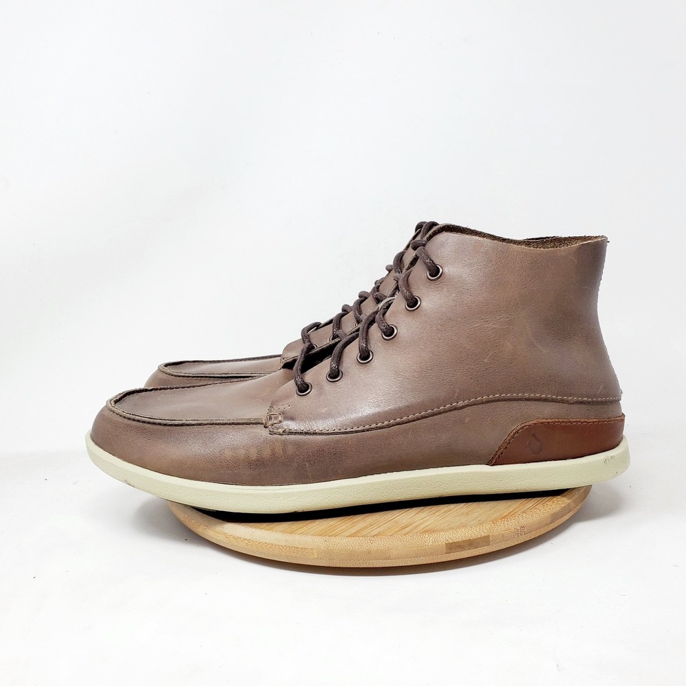Olukai Nalukai Boots Mens 10 Brown Leather Classic Chukka Sneaker Shoes